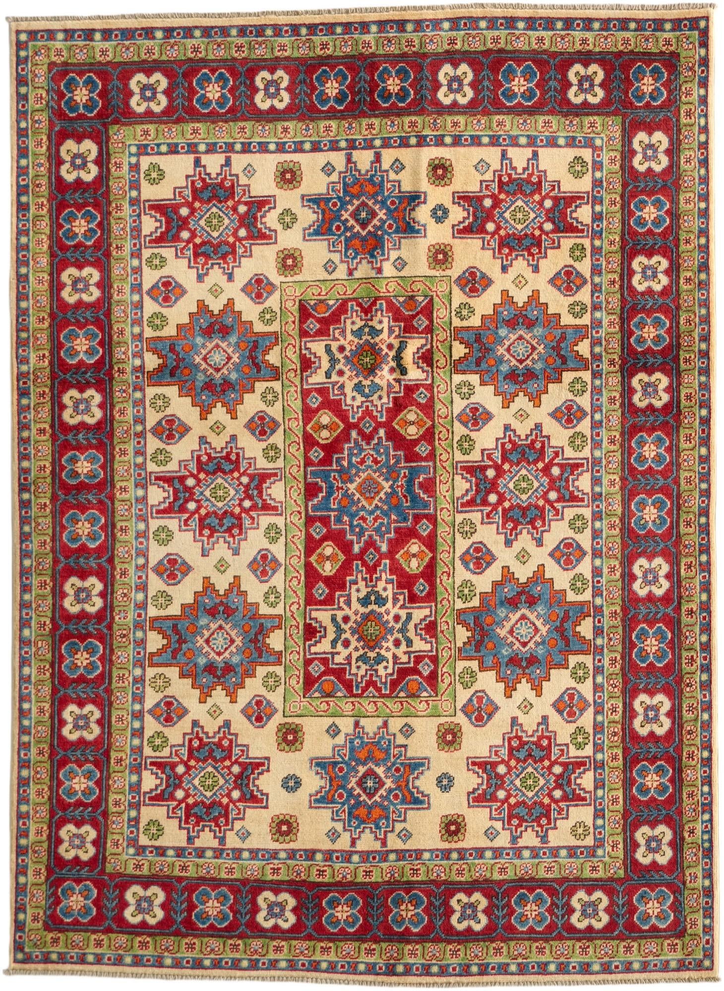 5' 1 x 7' Hand Knotted Kazak Rug