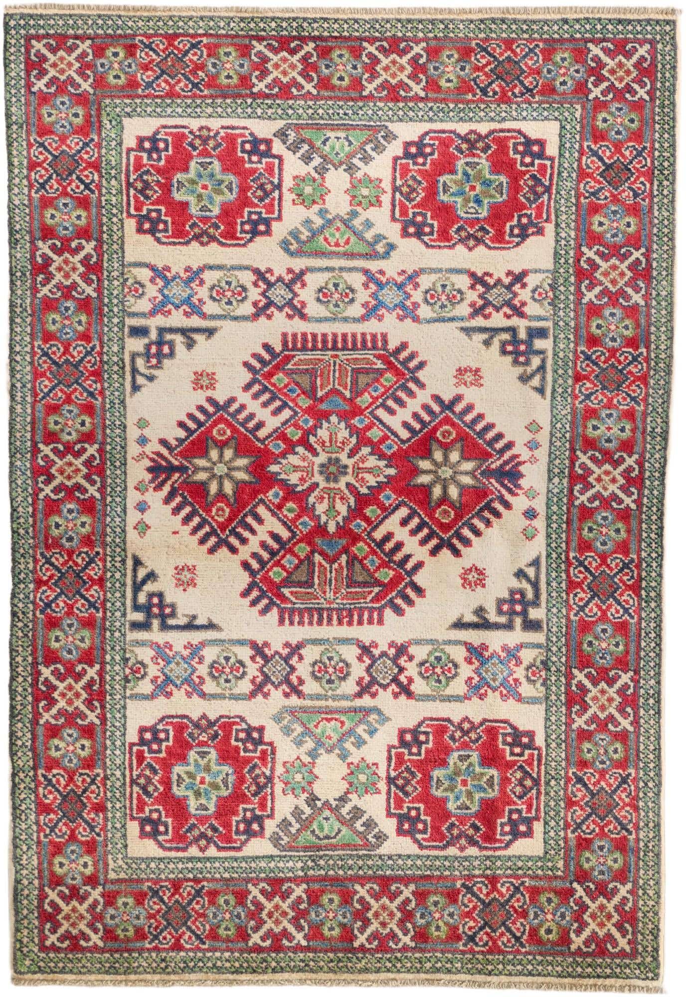 3' 5 x 4' 11 Hand Knotted Kazak Rug