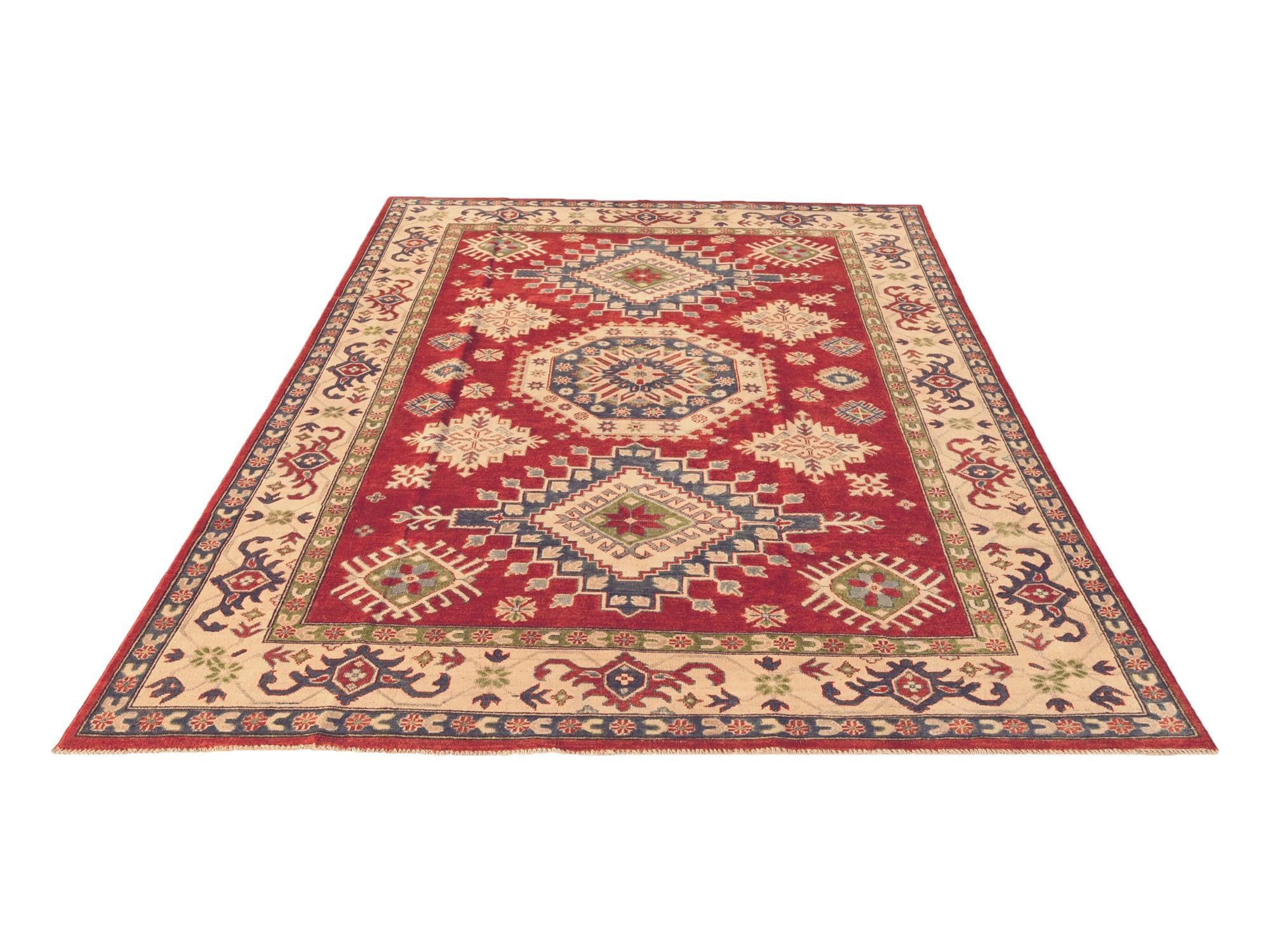 6' 8 x 9' 9 Hand Knotted Kazak Rug