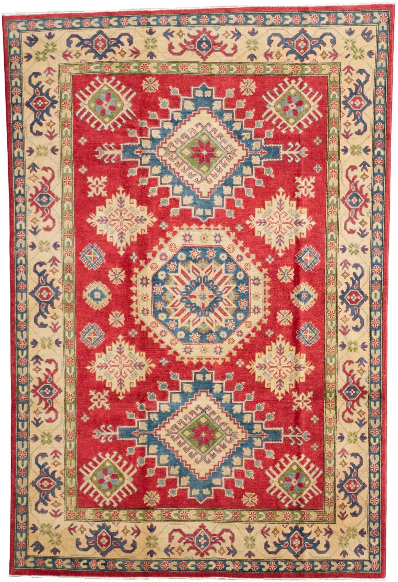 6' 8 x 9' 9 Hand Knotted Kazak Rug