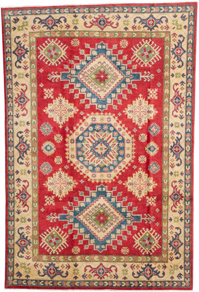 6' 8 x 9' 9 Hand Knotted Kazak Rug