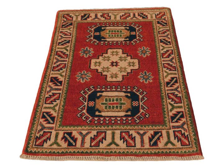 1' 11 x 3' Hand Knotted Kazak Rug