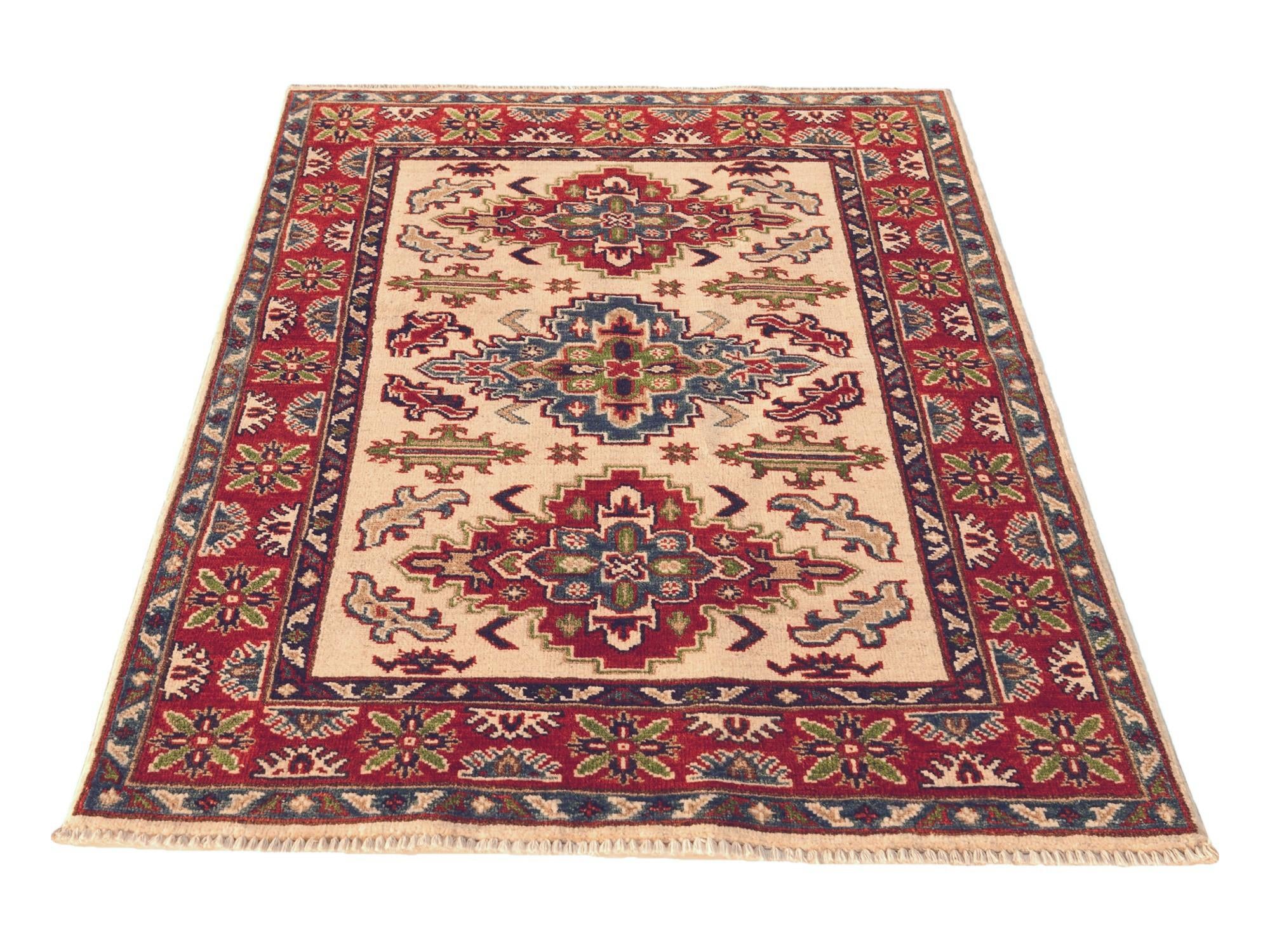 3' 4 x 5' Hand Knotted Kazak Rug