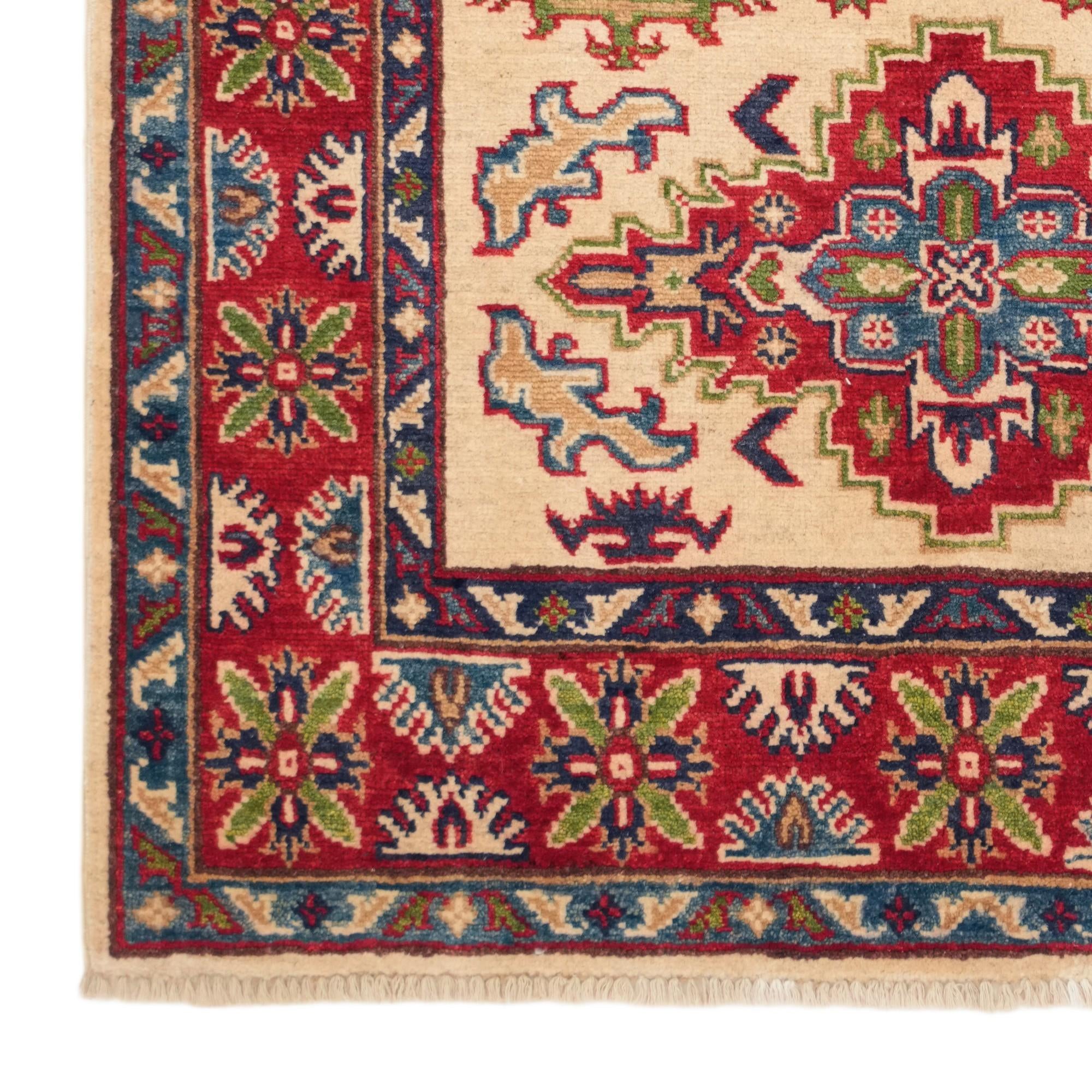 3' 4 x 5' Hand Knotted Kazak Rug