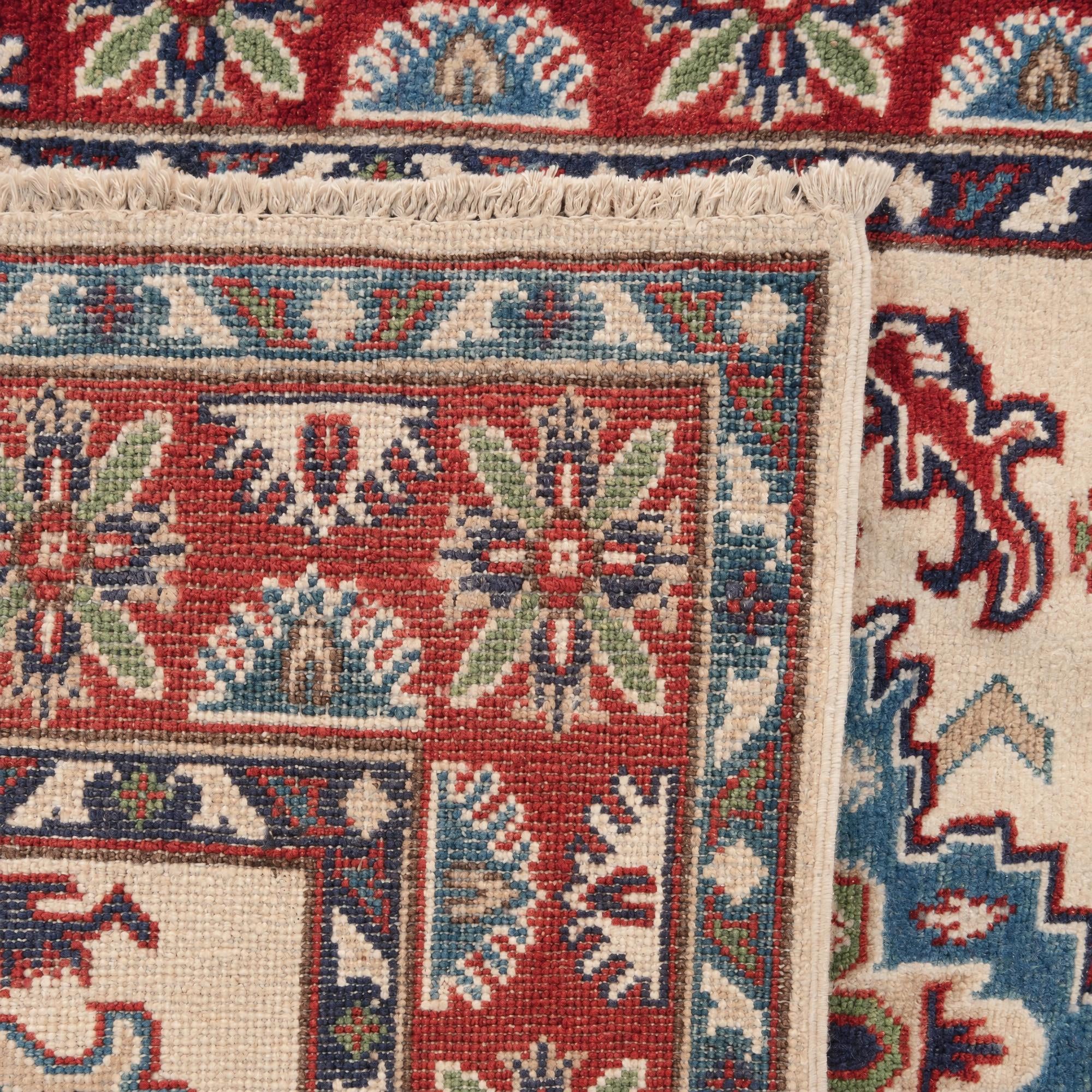 100cm x 155cm Handgeknüpft Kazak Teppich