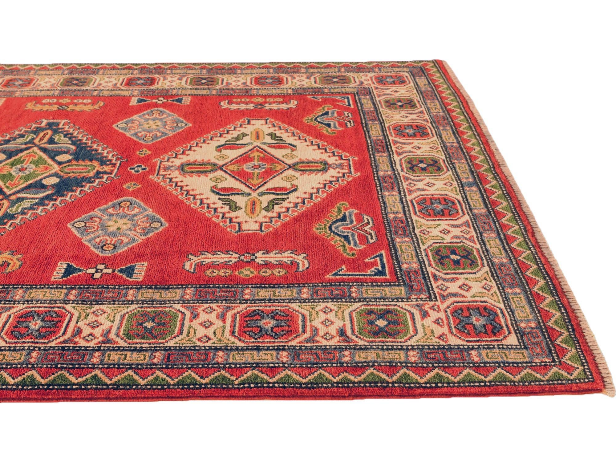 4' 4 x 6' 3 Hand Knotted Kazak Rug
