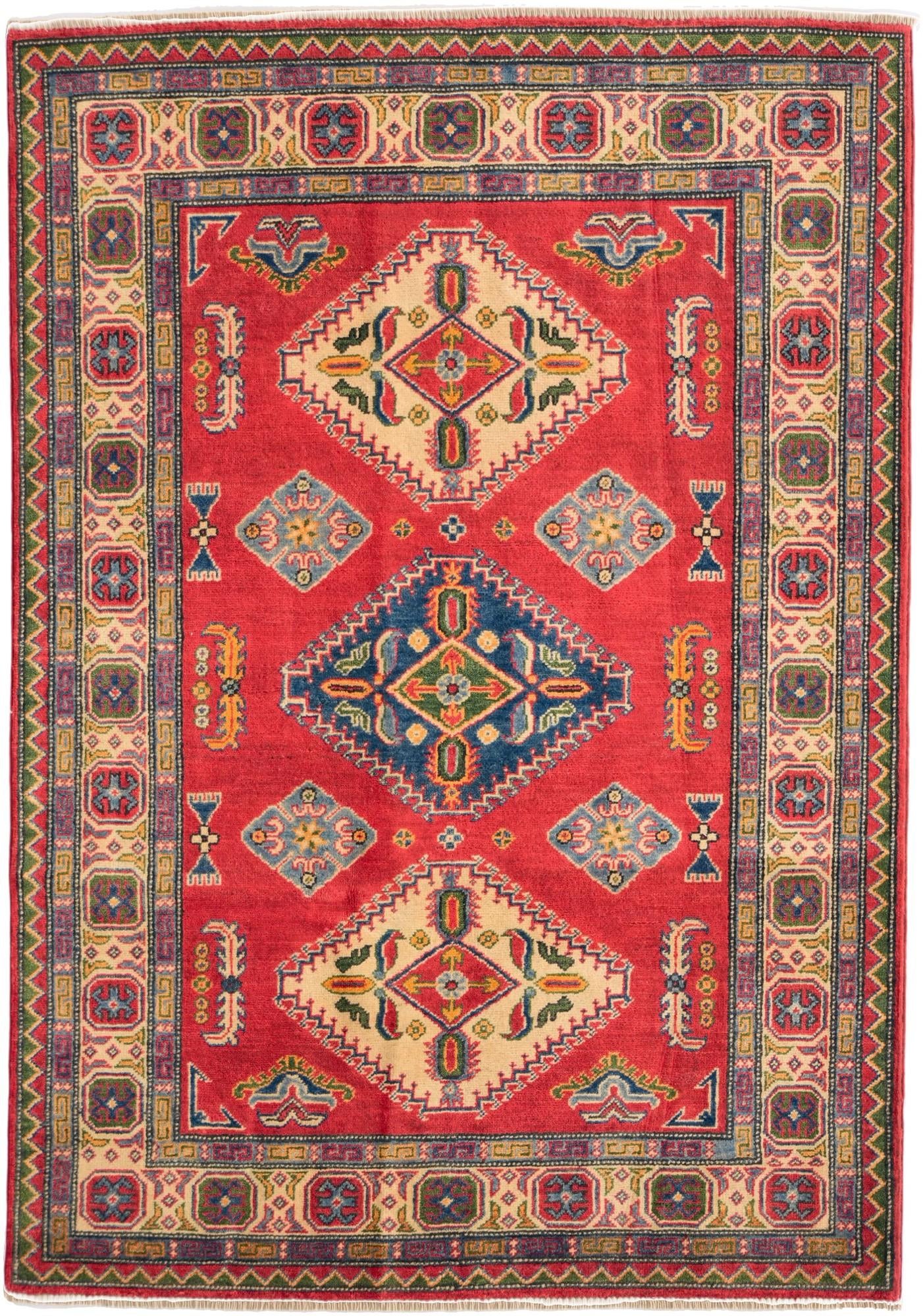 4' 4 x 6' 3 Hand Knotted Kazak Rug