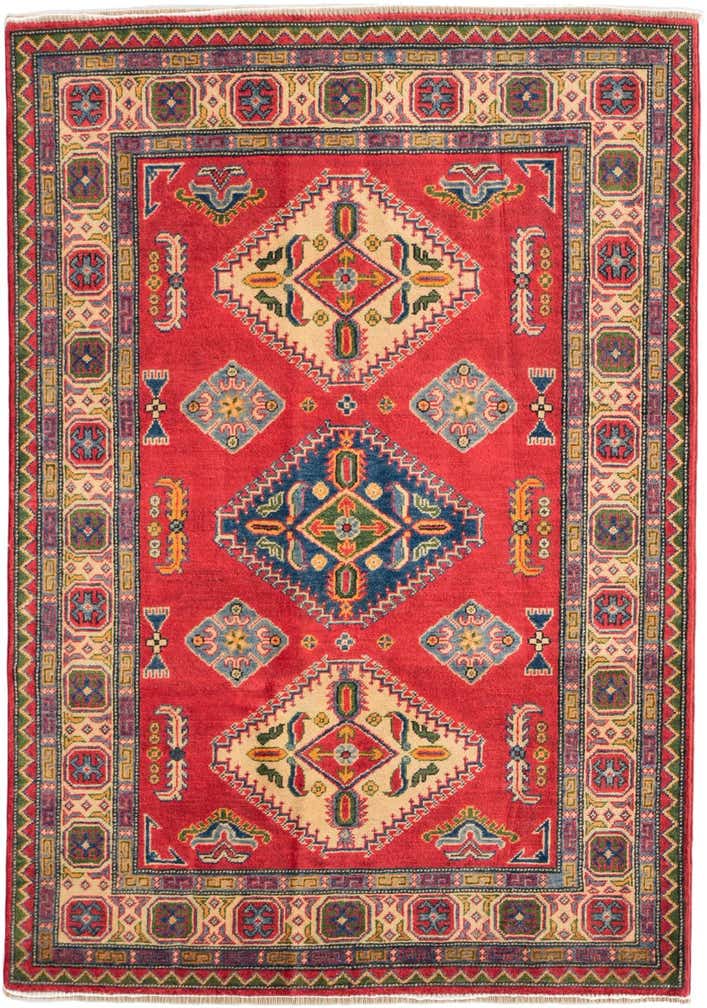 4' 4 x 6' 3 Hand Knotted Kazak Rug