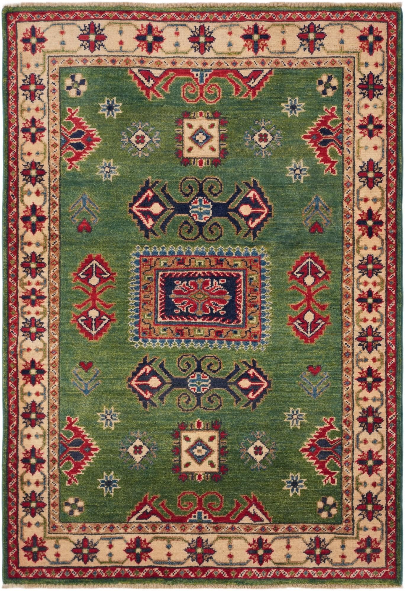 3' 3 x 4' 9 Hand Knotted Kazak Rug