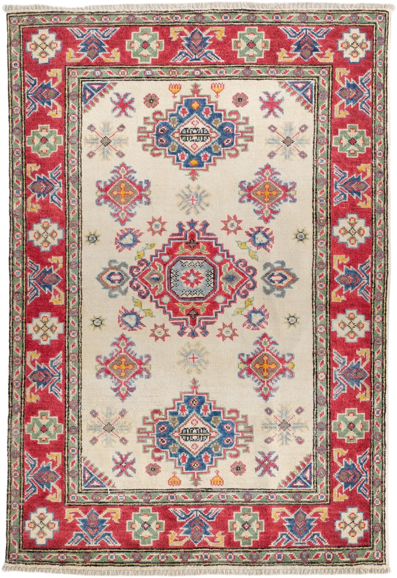 3' 5 x 4' 11 Hand Knotted Kazak Rug