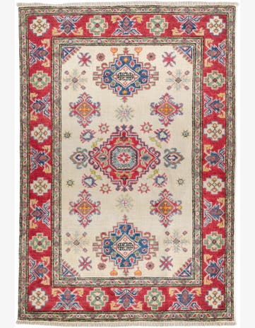 3' 5 x 4' 11 Hand Knotted Kazak Rug