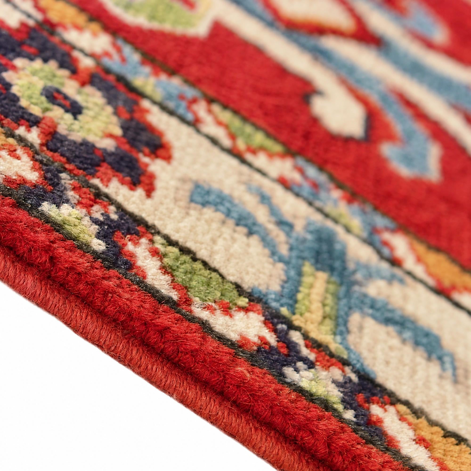 105cm x 140cm Hand Knotted Kazak Rug