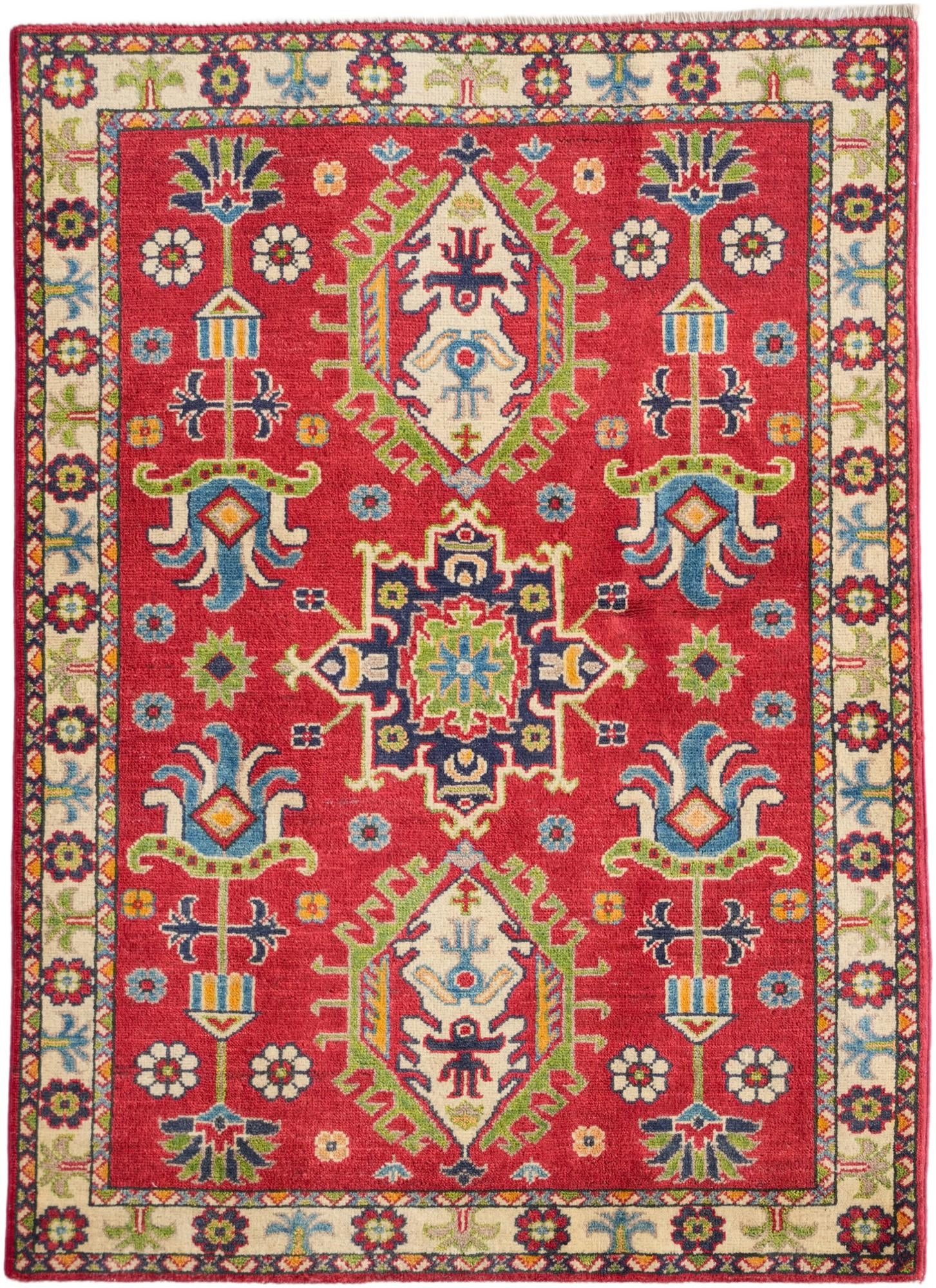 3' 5 x 4' 8 Hand Knotted Kazak Rug