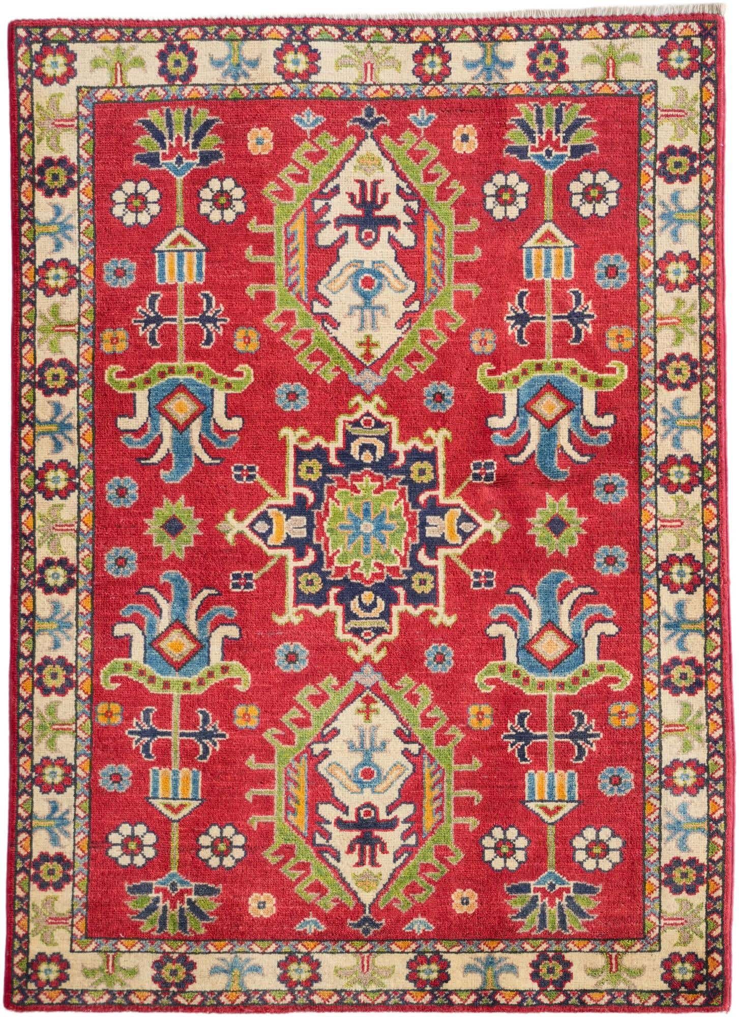 3' 5 x 4' 8 Hand Knotted Kazak Rug