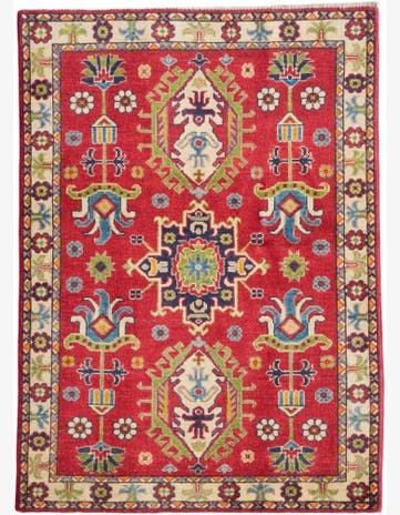 3' 5 x 4' 8 Hand Knotted Kazak Rug