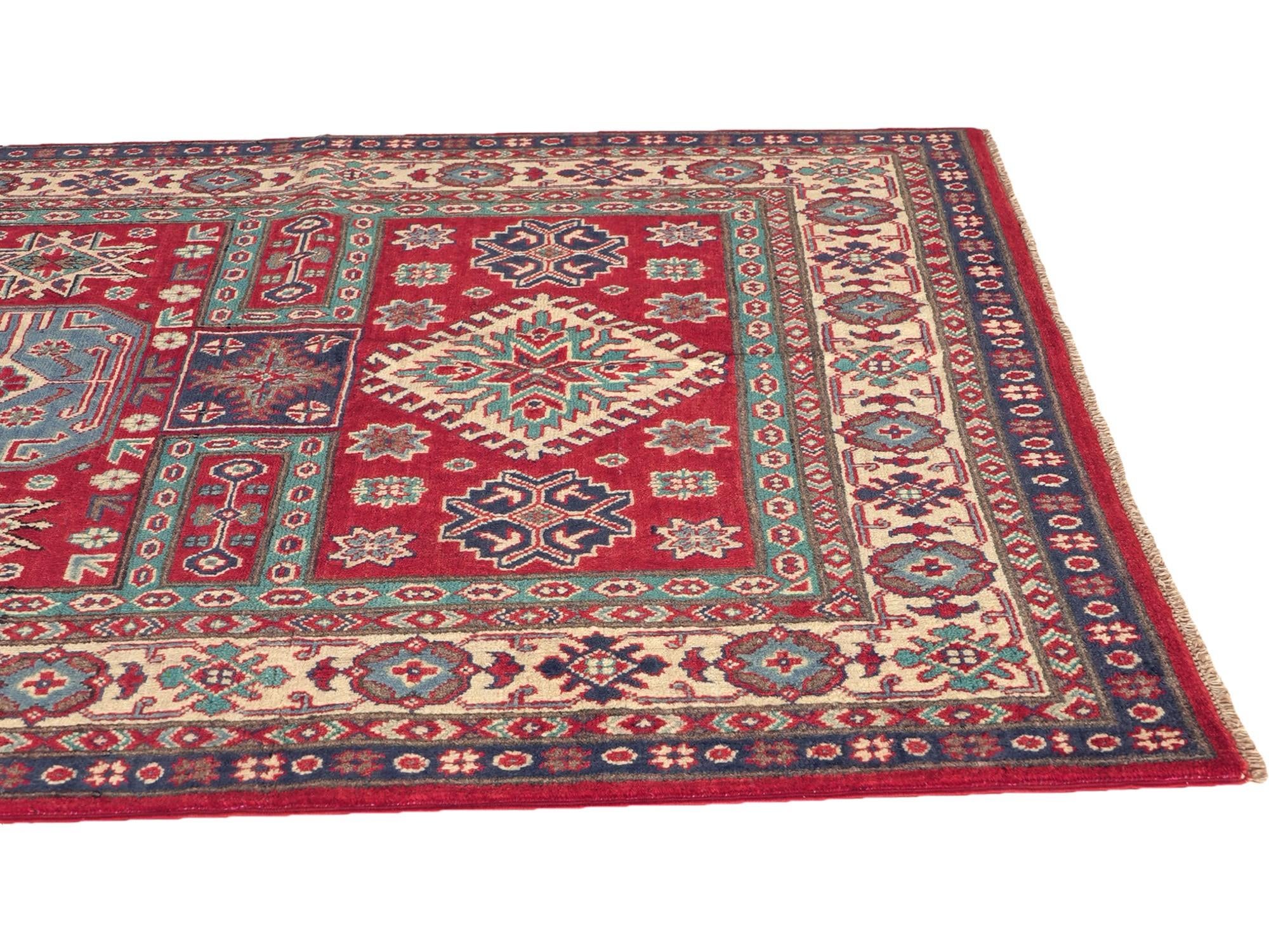 Detail image 6 of 10: 4' 11 x 6' 10 Hand Knotted Kazak Rug