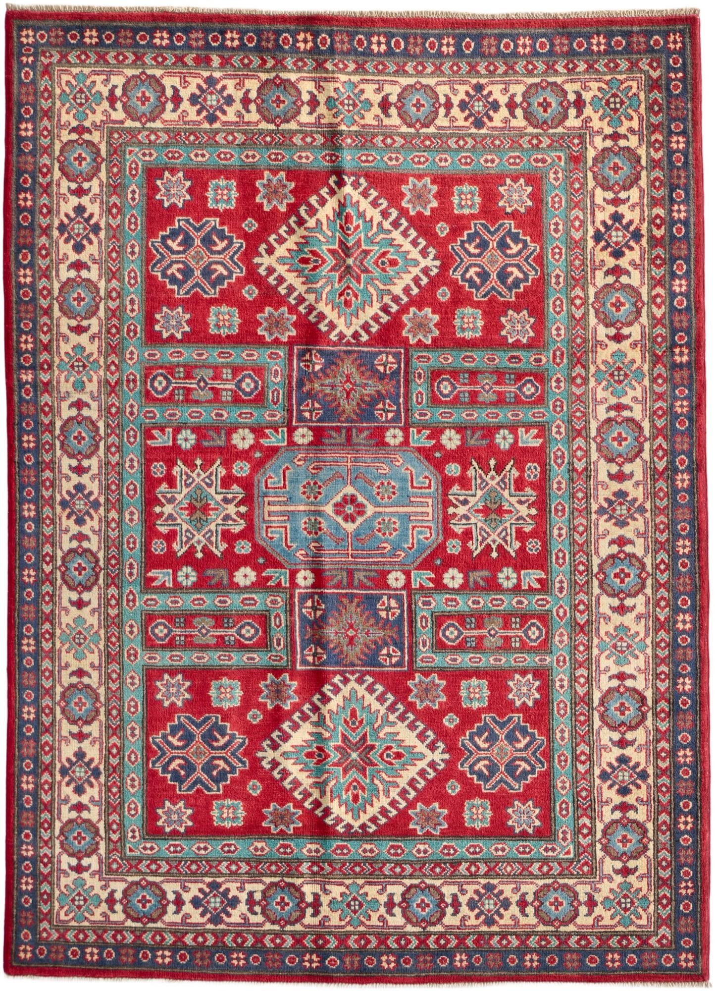 Detail image 2 of 10: 4' 11 x 6' 10 Hand Knotted Kazak Rug