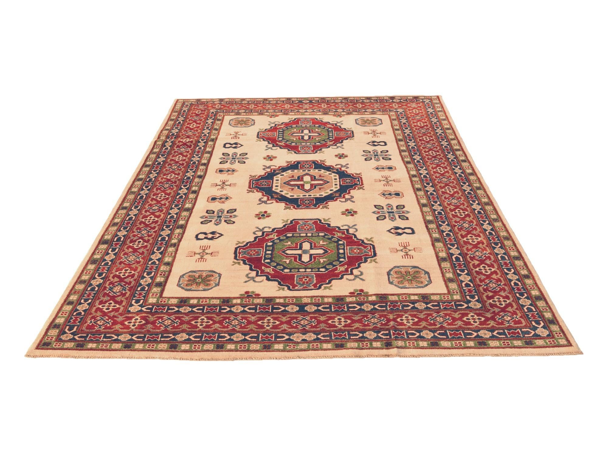 6' 7 x 9' 6 Hand Knotted Kazak Rug