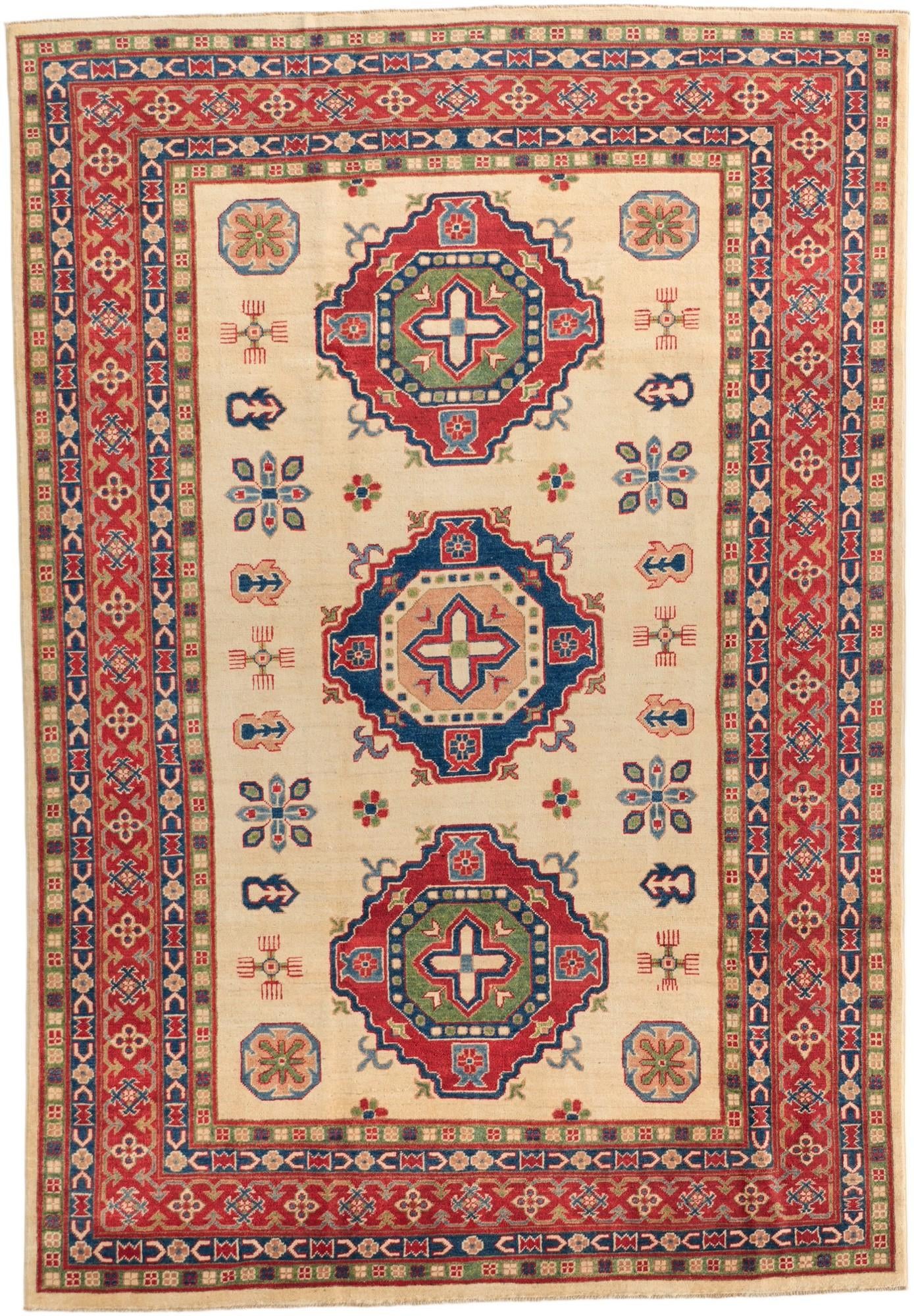 6' 7 x 9' 6 Hand Knotted Kazak Rug