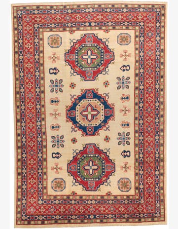 6' 7 x 9' 6 Hand Knotted Kazak Rug