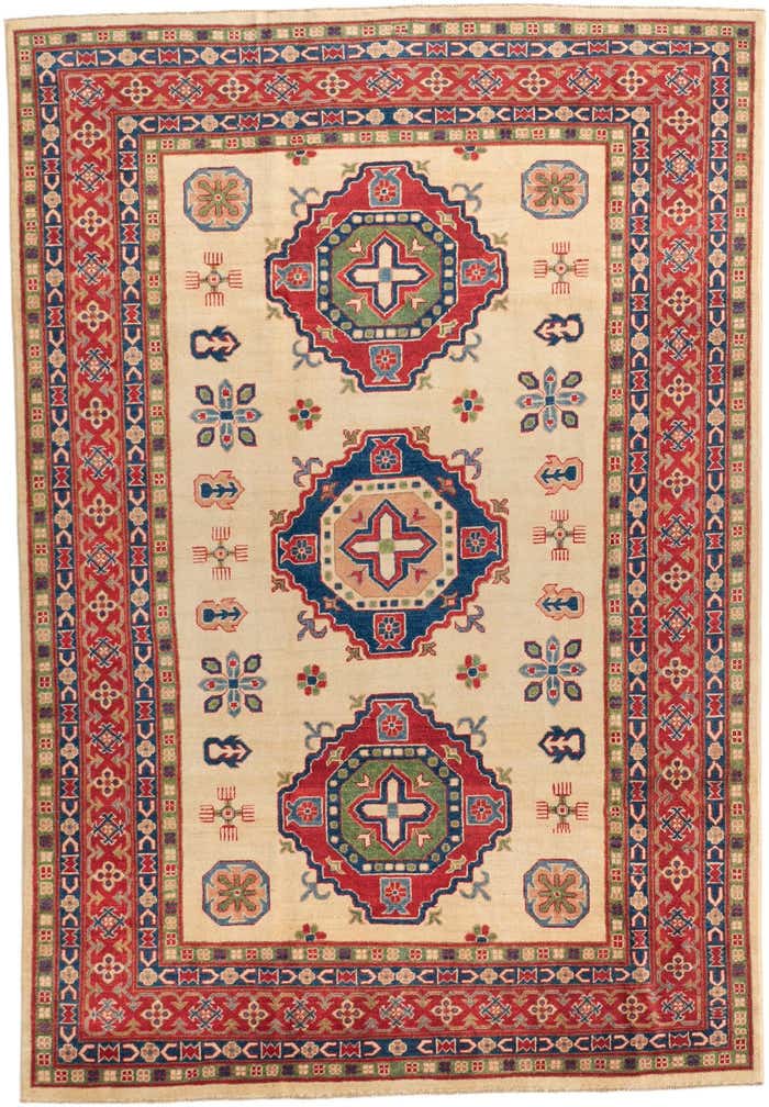 6' 7 x 9' 6 Hand Knotted Kazak Rug