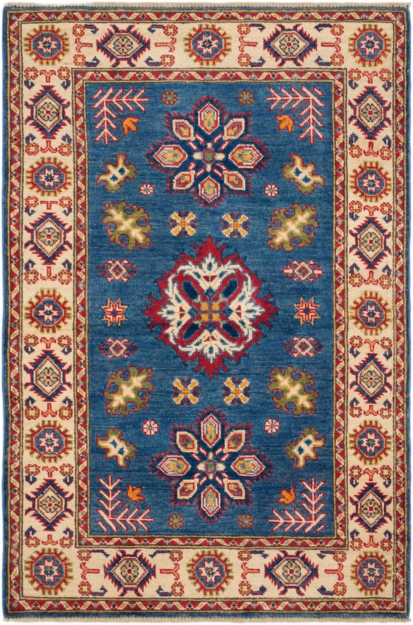3' 2 x 4' 10 Hand Knotted Kazak Rug