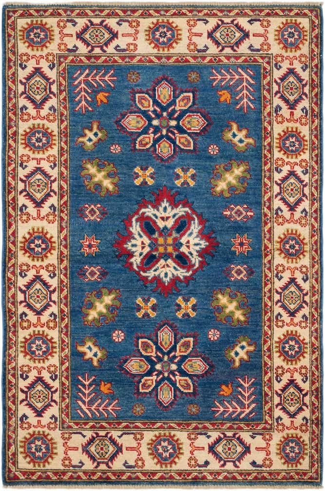 3' 2 x 4' 10 Hand Knotted Kazak Rug