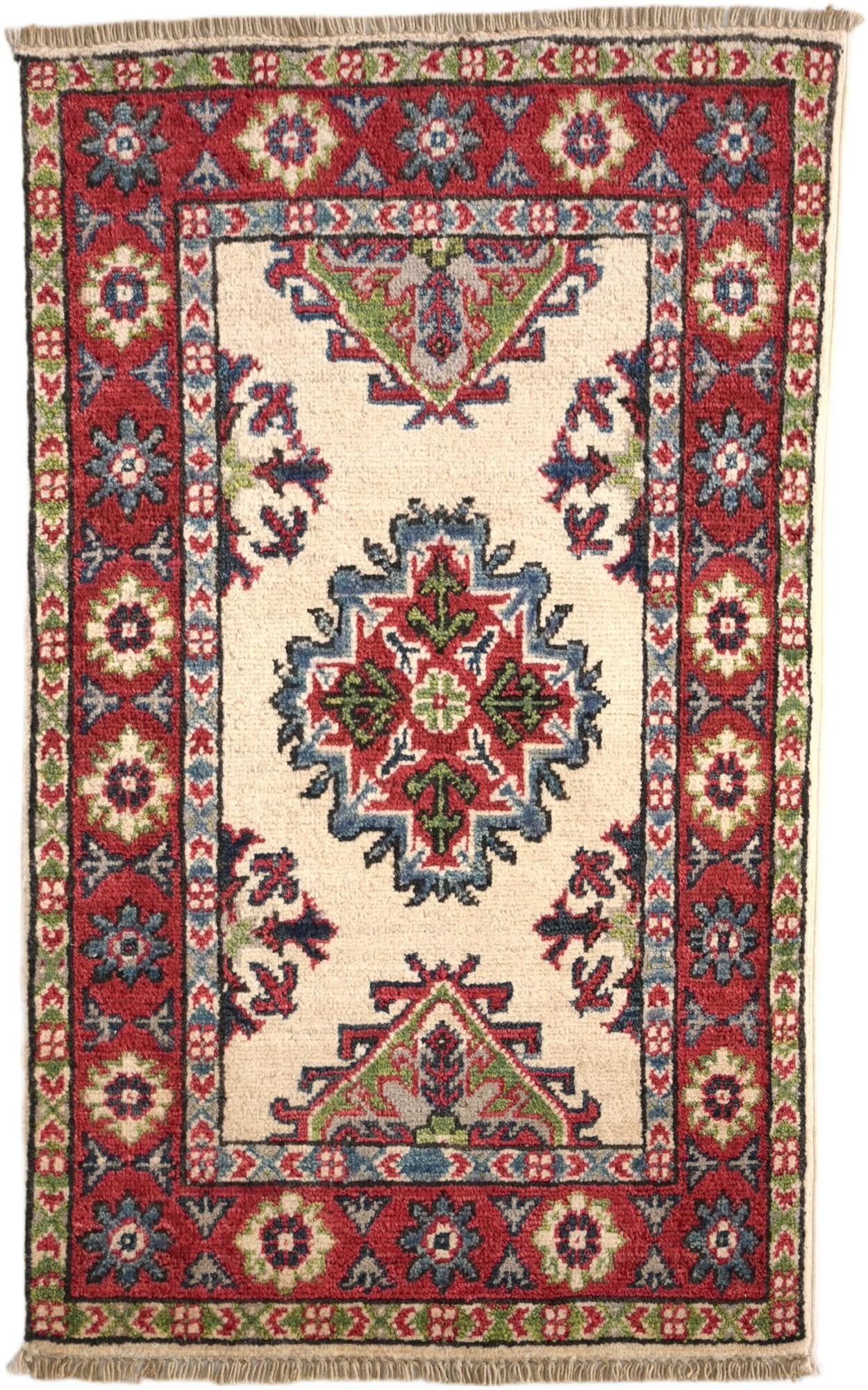 1' 11 x 3' 1 Hand Knotted Kazak Rug