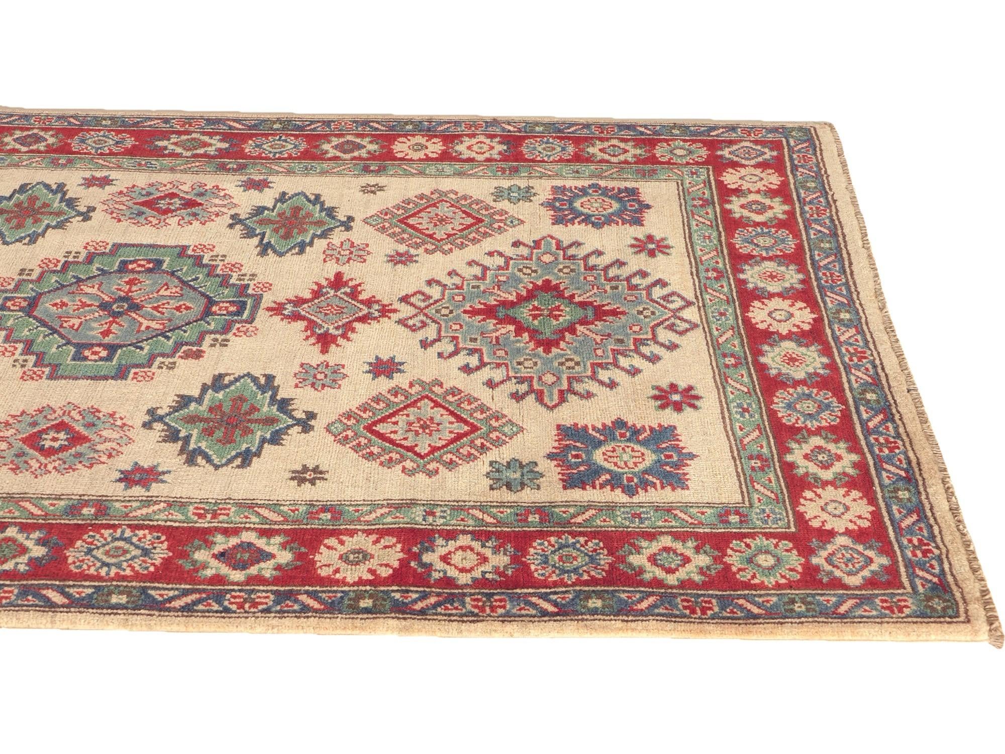 Detail image 6 of 10: 3' 10 x 5' 10 Hand Knotted Kazak Rug