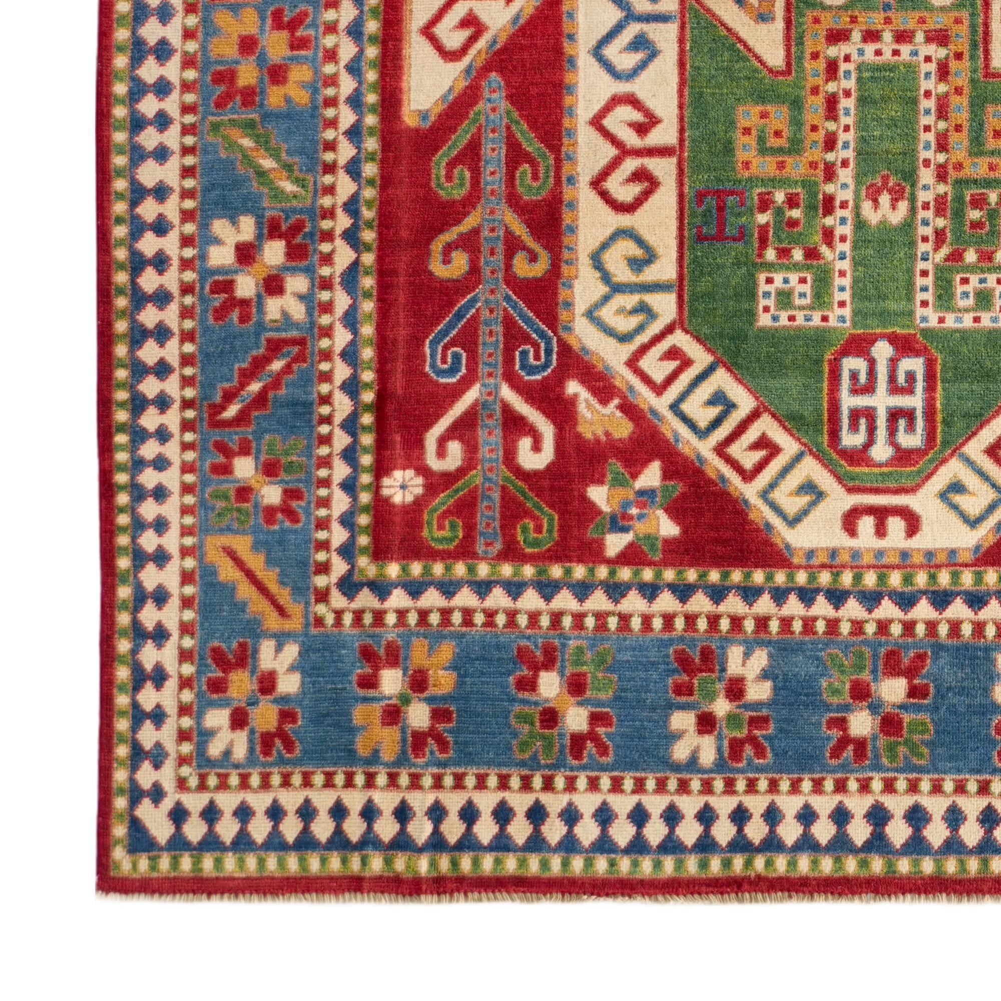 Detail image 7 of 10: 6' 4 x 9' 10 Hand Knotted Kazak Rug