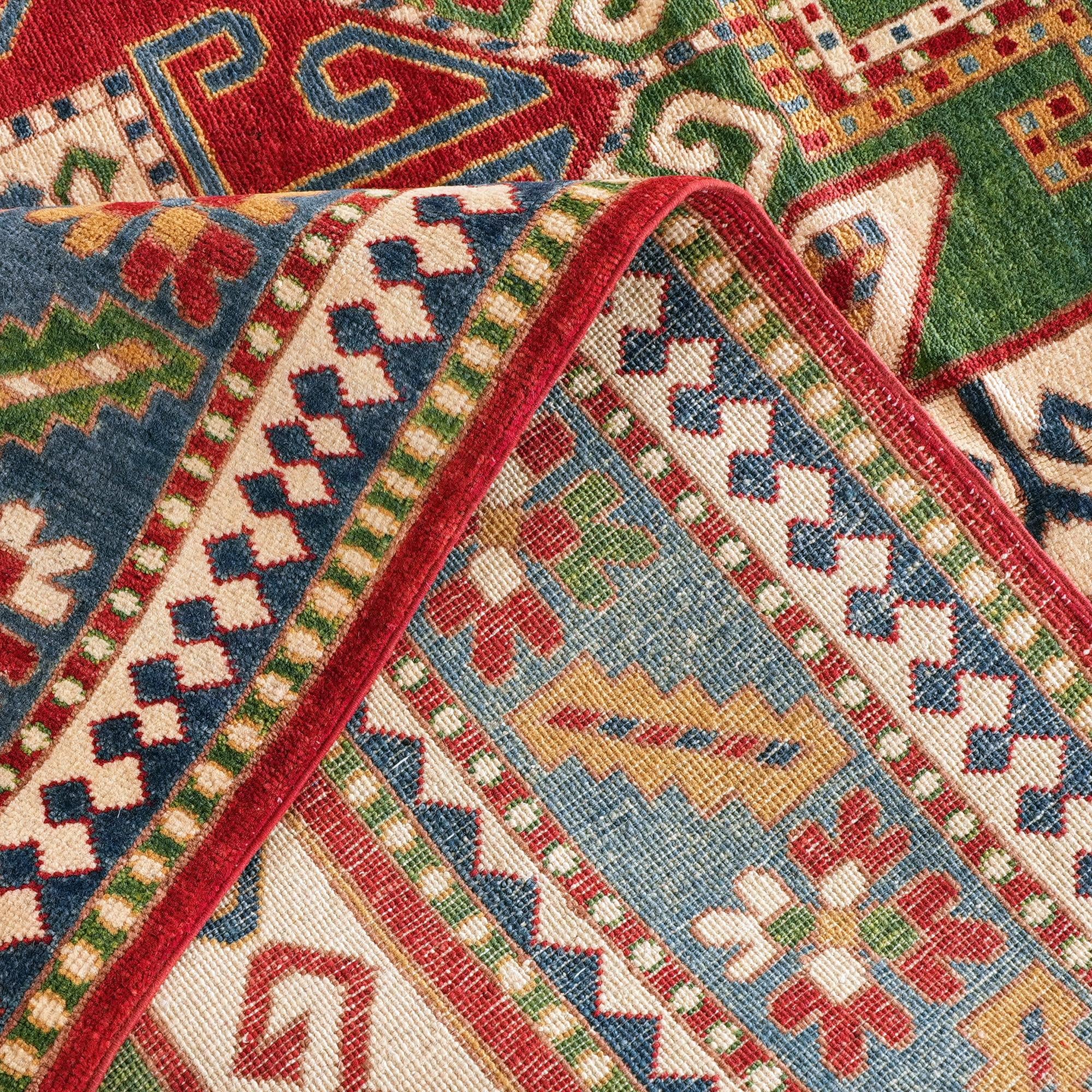 Detail image 8 of 10: 6' 4 x 9' 10 Hand Knotted Kazak Rug
