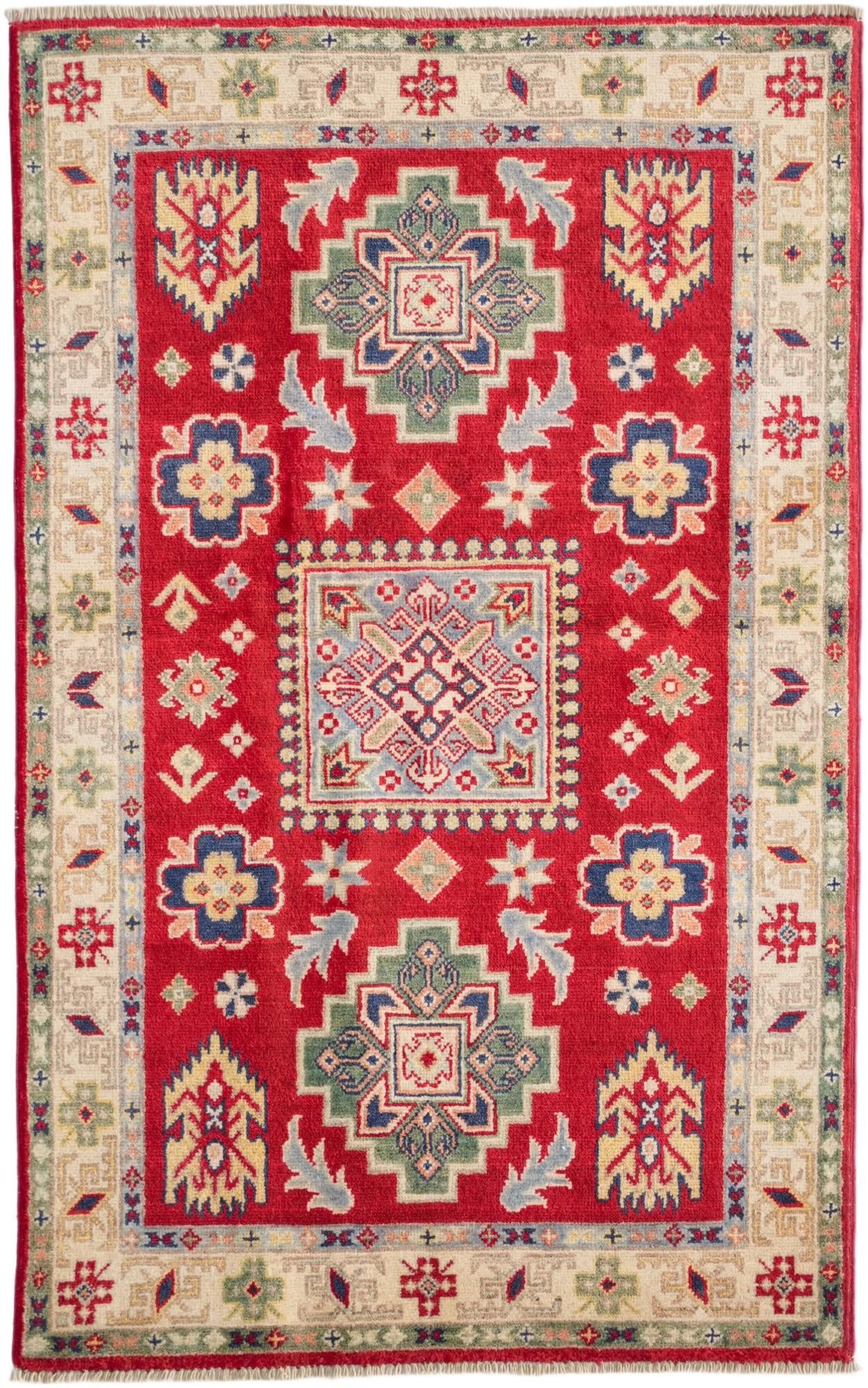 3' 1 x 4' 11 Hand Knotted Kazak Rug