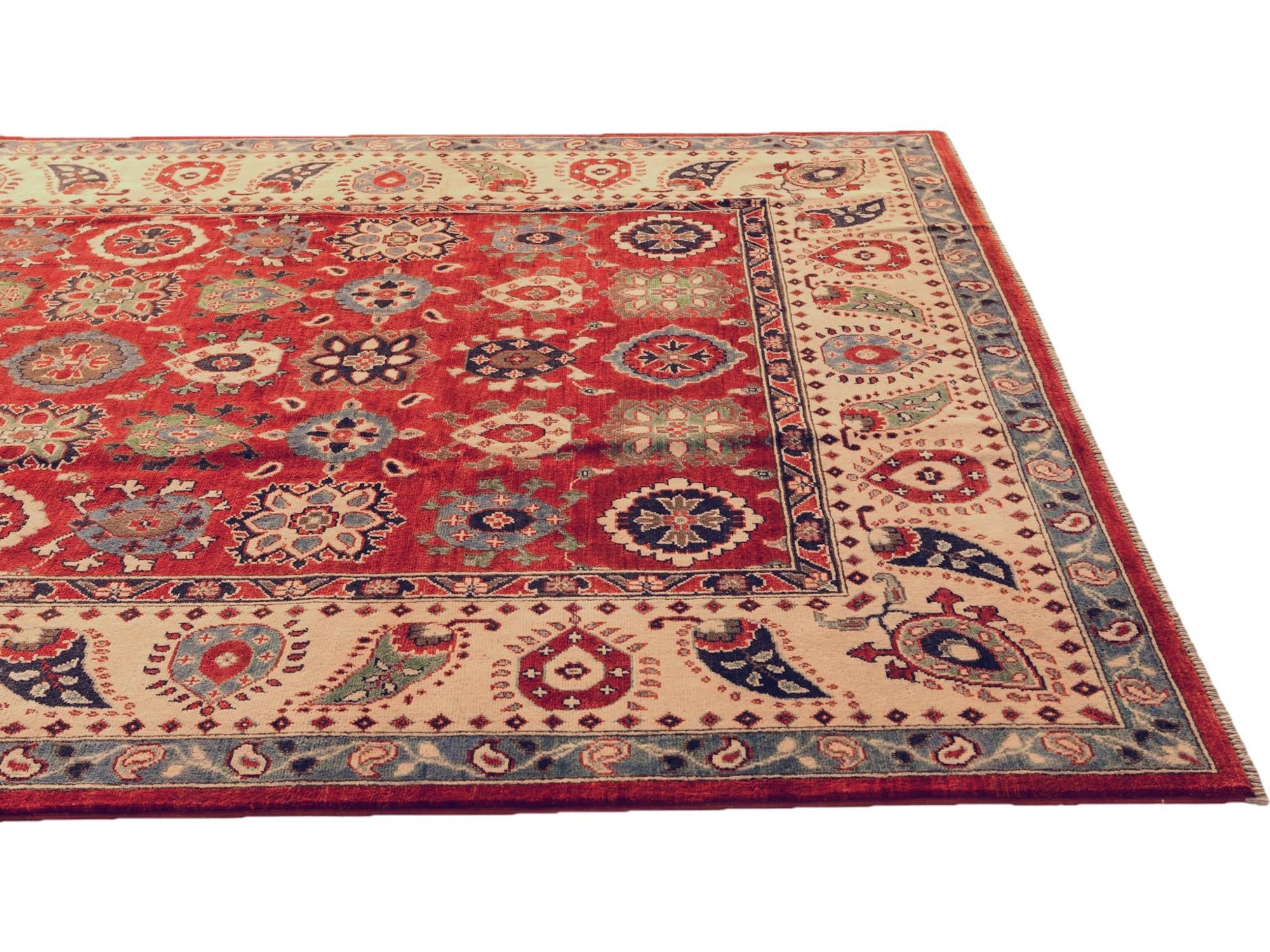 6' 7 x 9' 11 Hand Knotted Kazak Rug