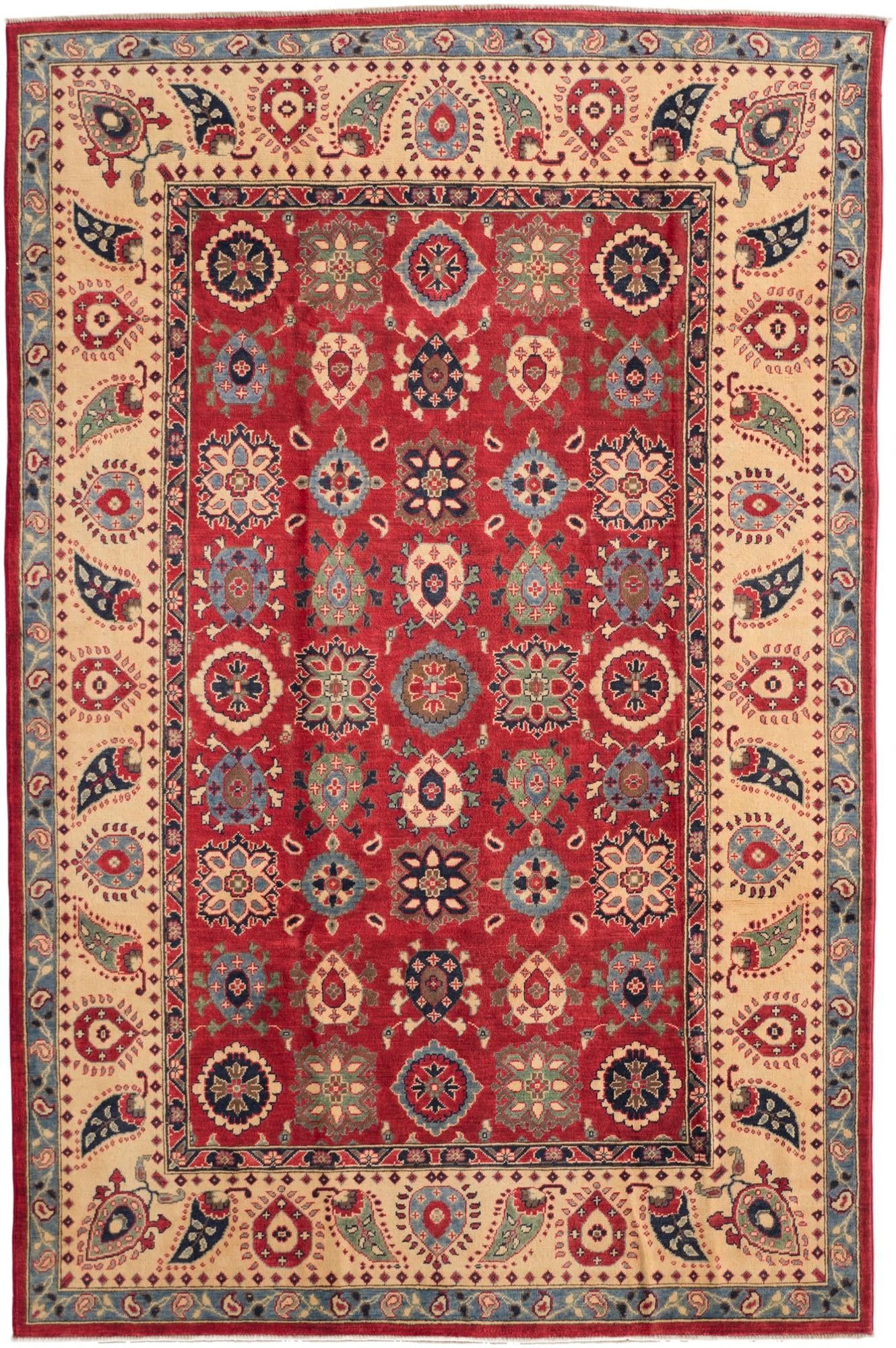 6' 7 x 9' 11 Hand Knotted Kazak Rug