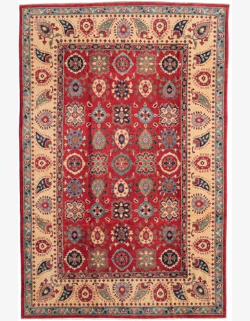 6' 7 x 9' 11 Hand Knotted Kazak Rug