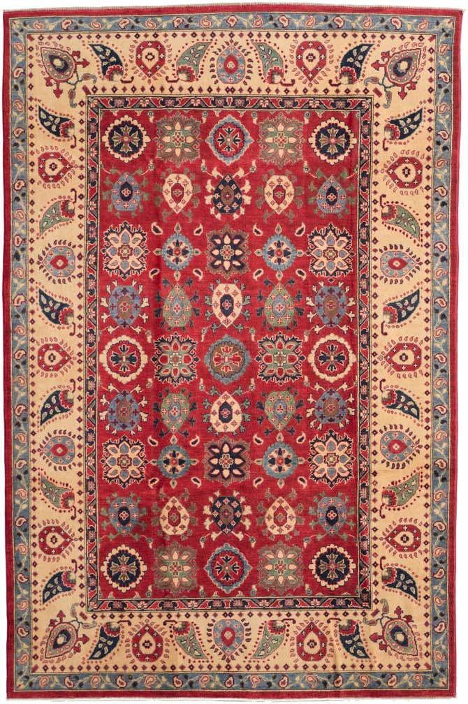6' 7 x 9' 11 Hand Knotted Kazak Rug