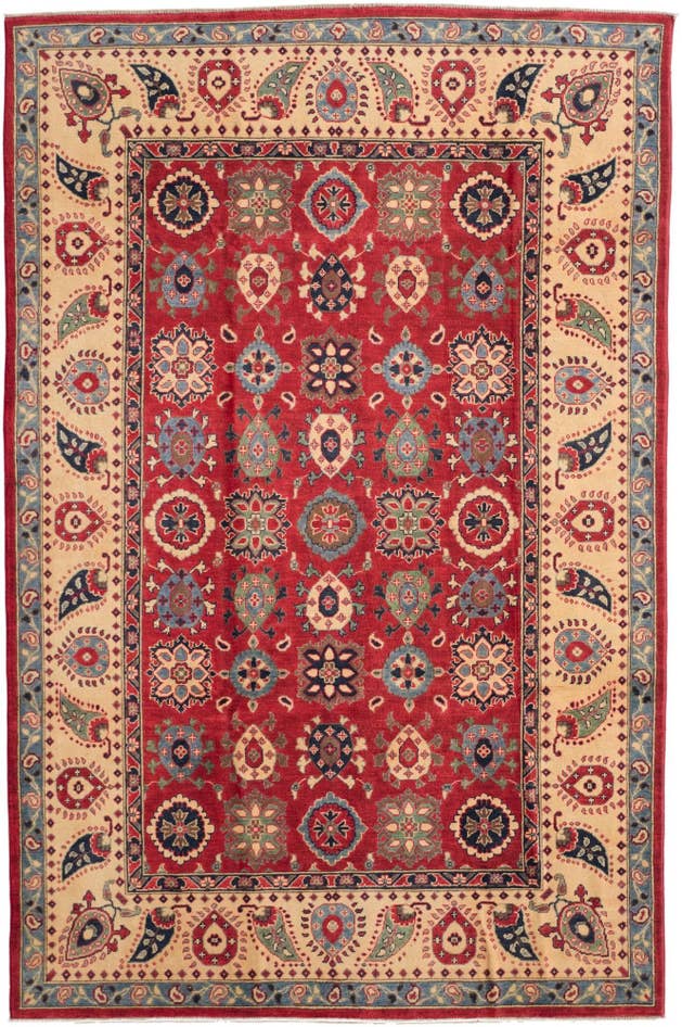 Detail image of 200cm x 305cm anudado a mano Kazak Alfombra