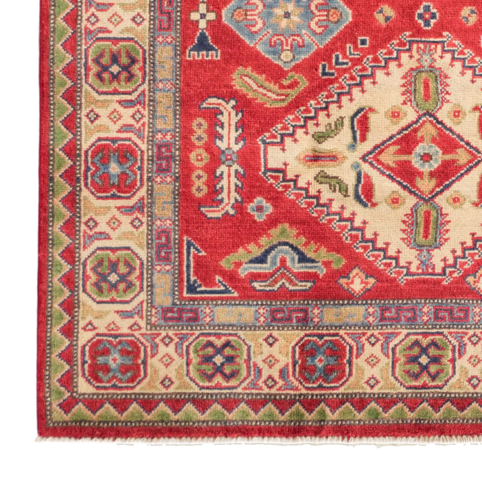 4' x 5' 10 Hand Knotted Kazak Rug
