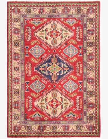4' x 5' 10 Hand Knotted Kazak Rug