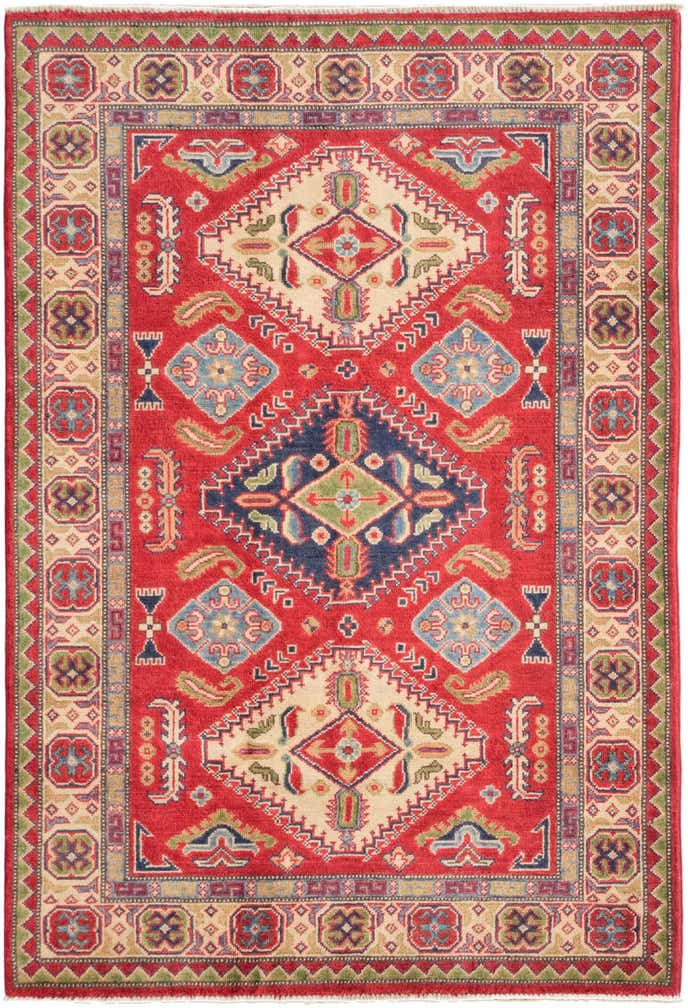 4' x 5' 10 Hand Knotted Kazak Rug