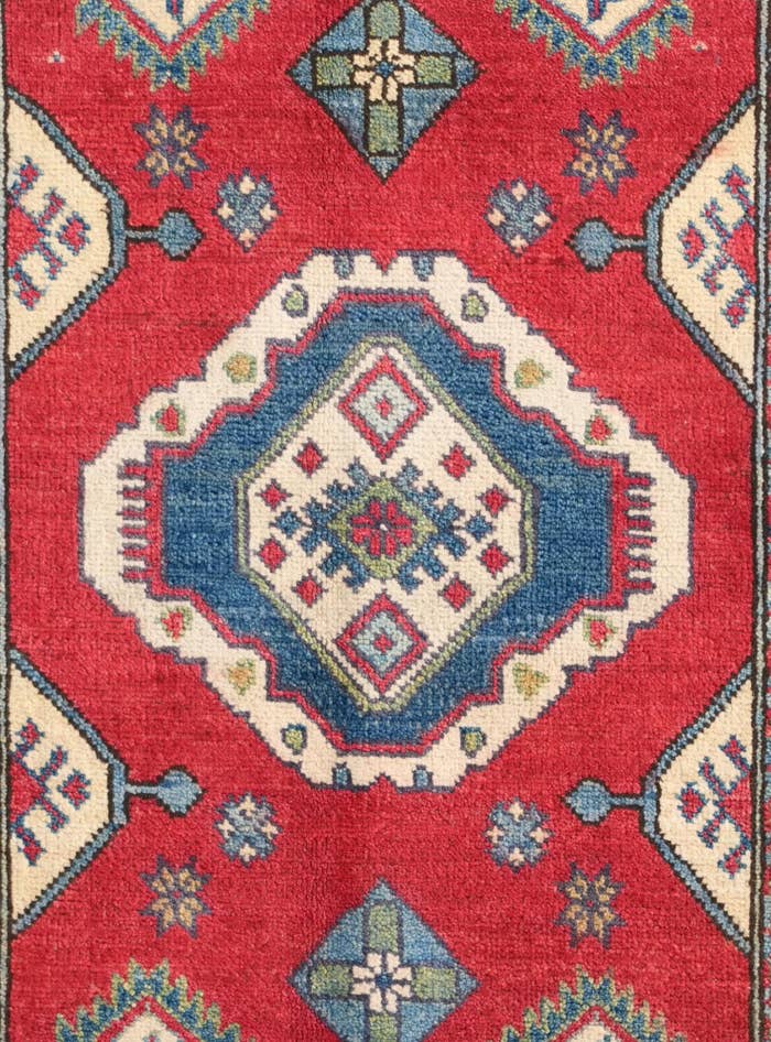 Detail image of 2' 8 x 4' 3 Hand Knotted Kazak Rug