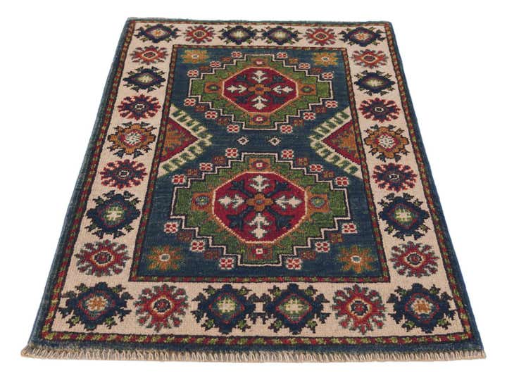 2' x 3' 1 Hand Knotted Kazak Rug