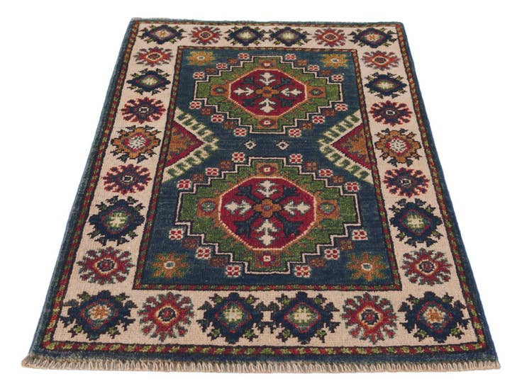 Detail image of 2' x 3' 1 Hand Knotted Kazak Rug