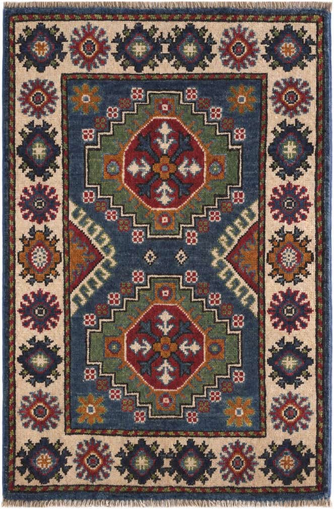 2' x 3' 1 Hand Knotted Kazak Rug