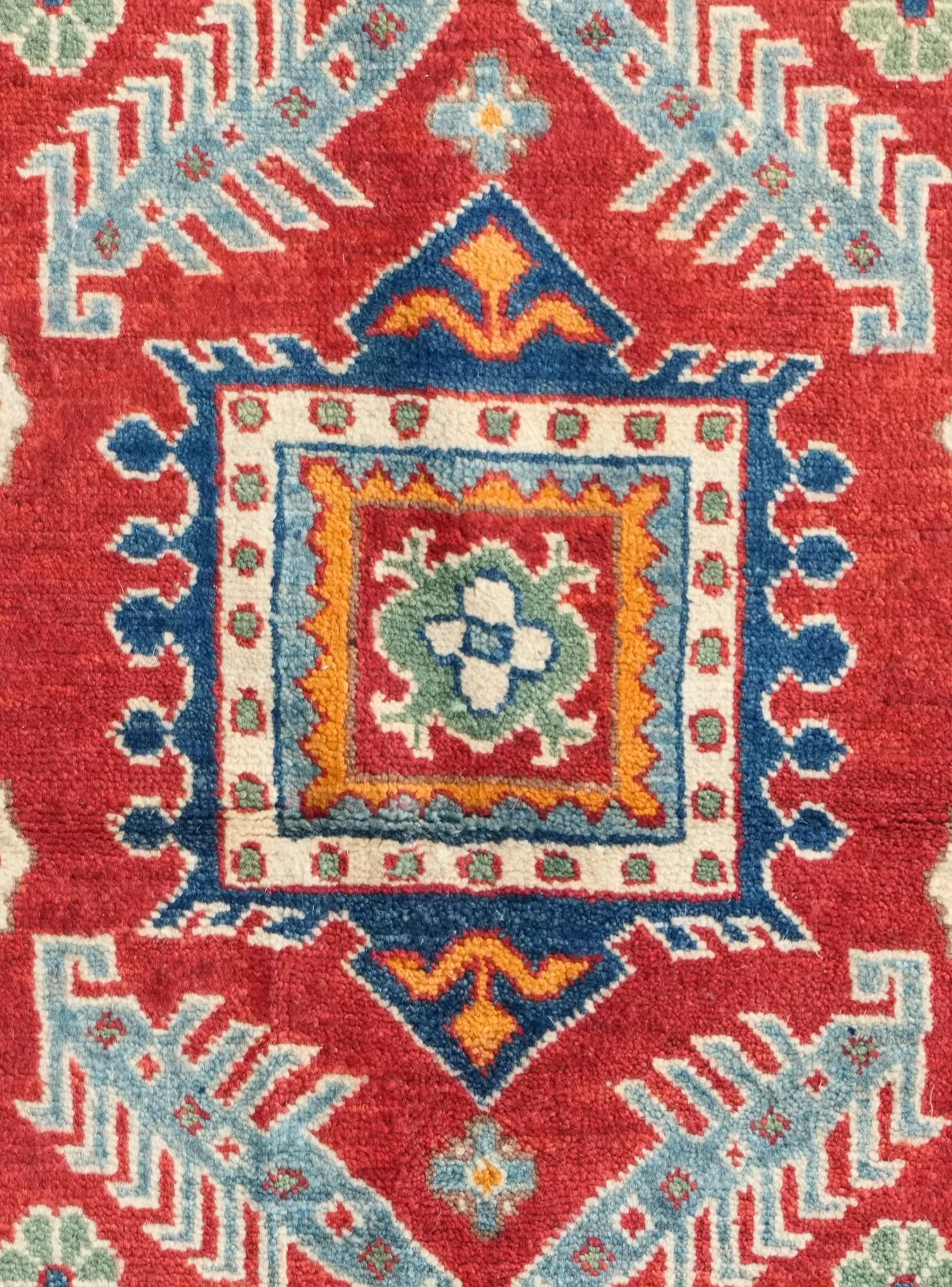 3' 3 x 4' 11 Hand Knotted Kazak Rug