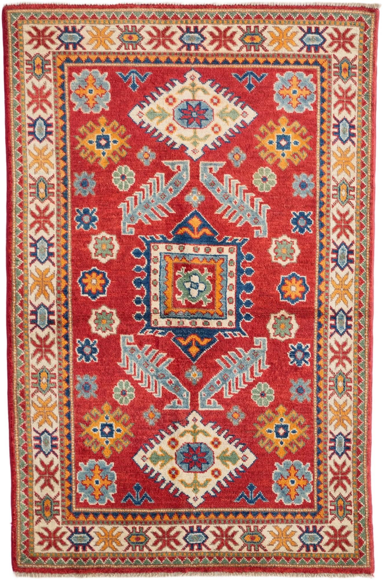 3' 3 x 4' 11 Hand Knotted Kazak Rug