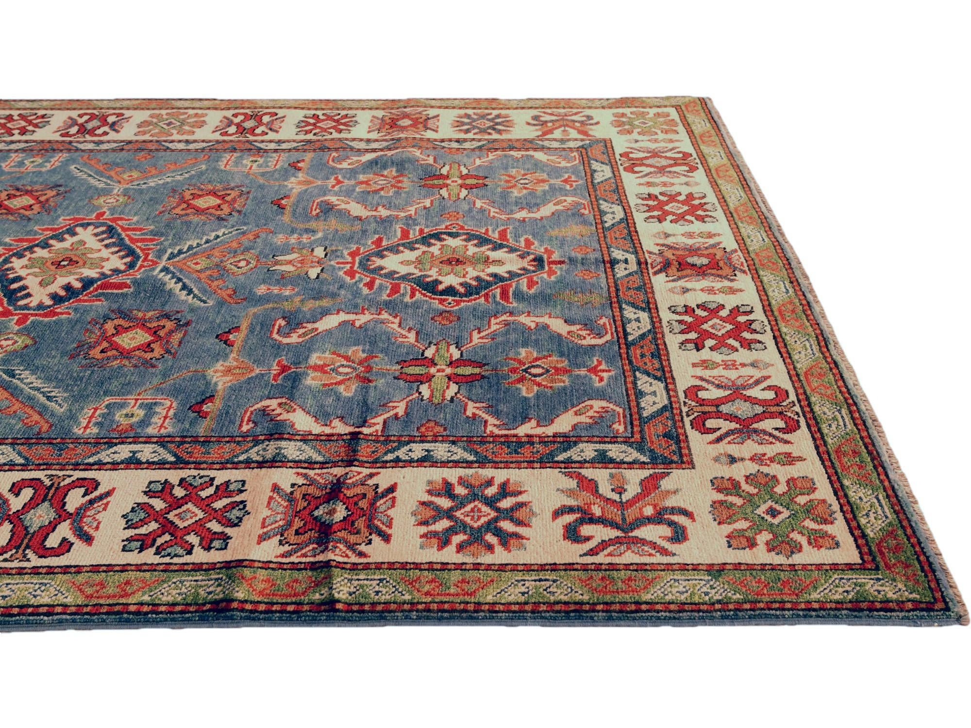 5' 1 x 7' Hand Knotted Kazak Rug