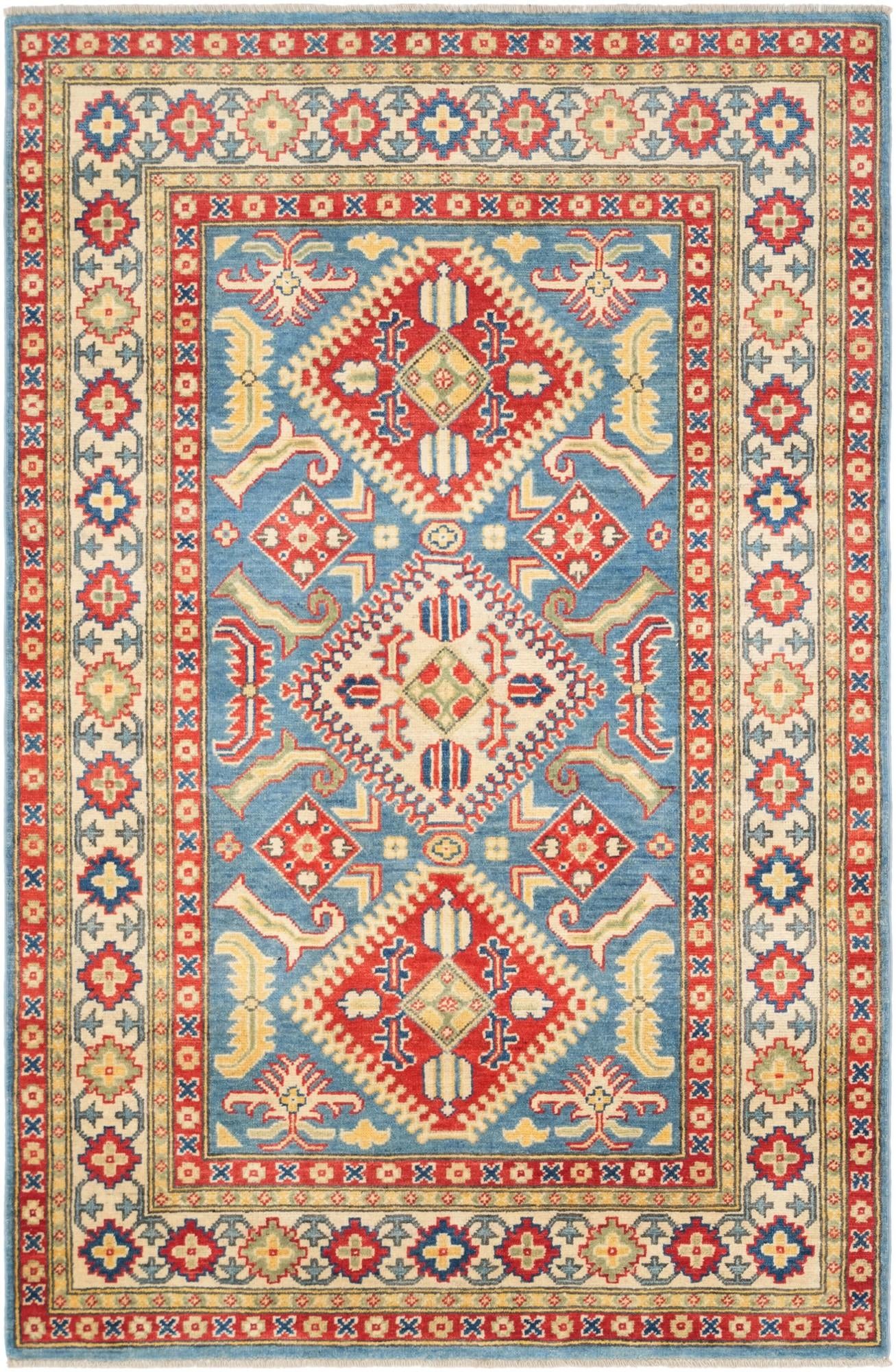 3' 11 x 6' Hand Knotted Kazak Rug