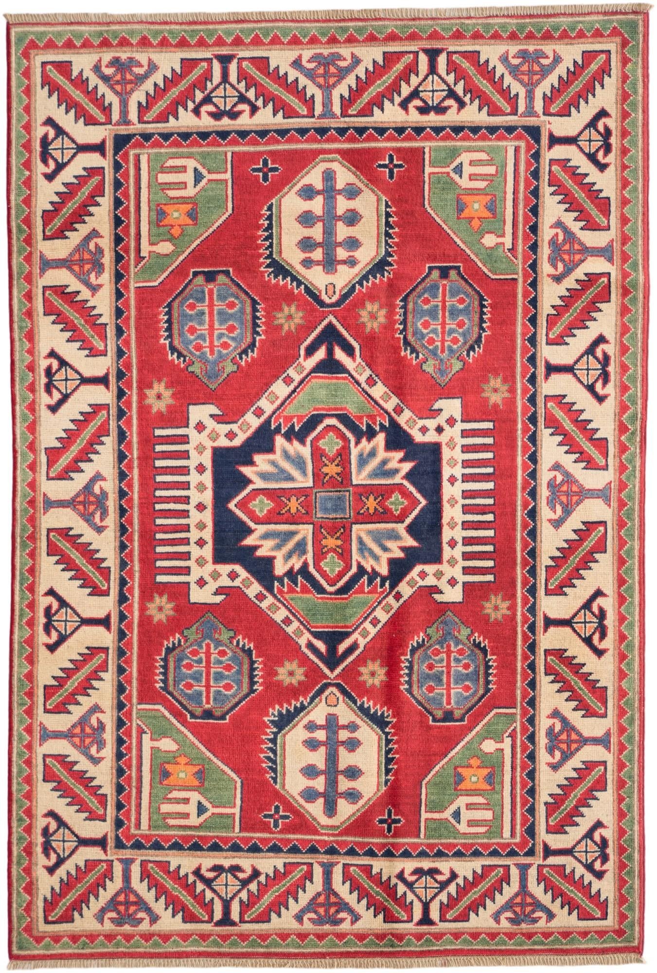 3' 11 x 5' 10 Hand Knotted Kazak Rug