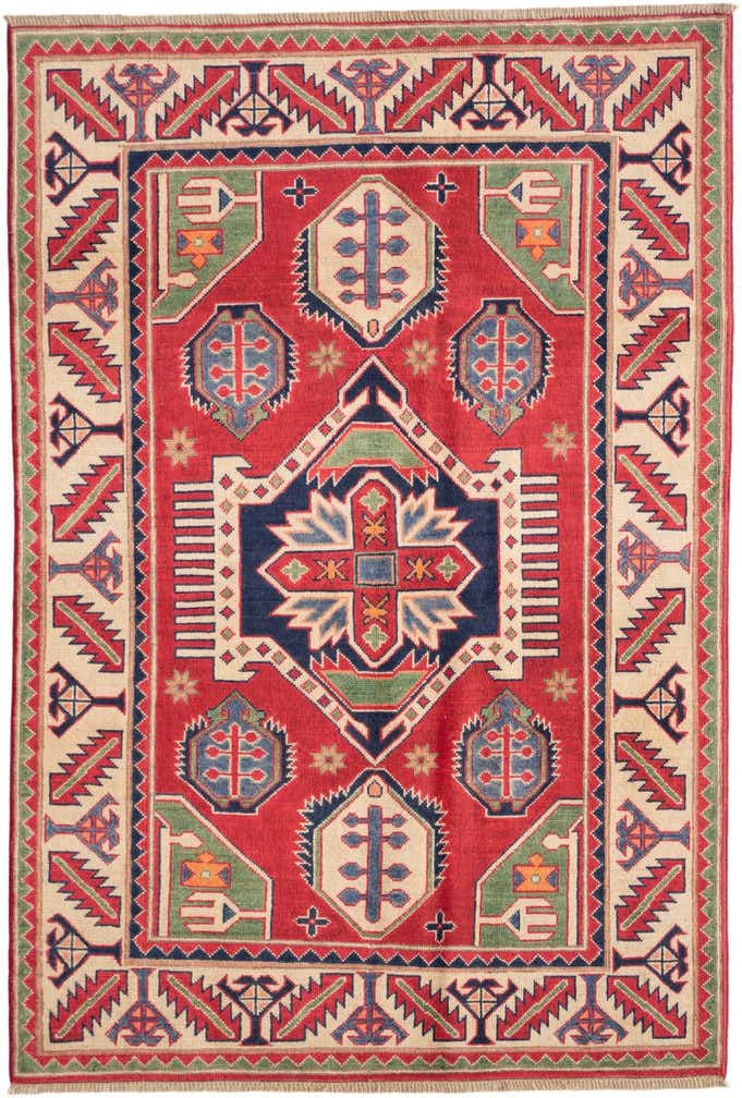 3' 11 x 5' 10 Hand Knotted Kazak Rug